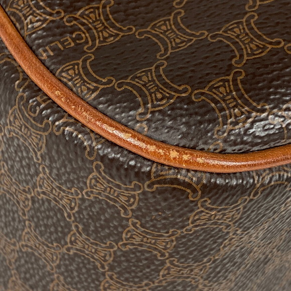 Celine Macadam Pattern Canvas Circle Messenger Shoulder Bag Brown - Picture 3 of 8